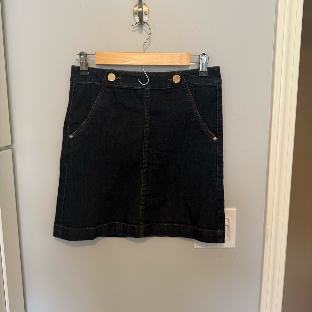 Loft Classic Black Denim Skirt